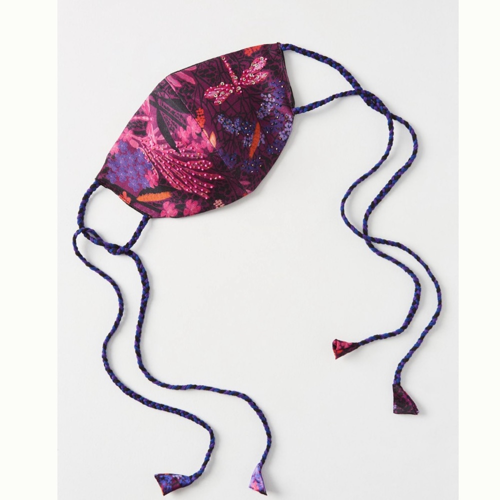 Womens Roopa Pemmaraju Embellished Purple Sequins Mask